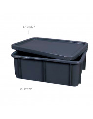 Bac gerbable Sans couvercle gris plastique 60x40x21,7 cm 35 L fond plein parois pleines Gilac