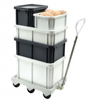 Bac gerbable Sans couvercle gris plastique 60x40x21,7 cm 35 L fond plein parois pleines Gilac