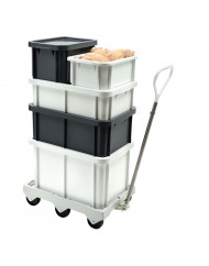 Bac gerbable Sans couvercle gris plastique 60x40x21,7 cm 35 L fond plein parois pleines Gilac