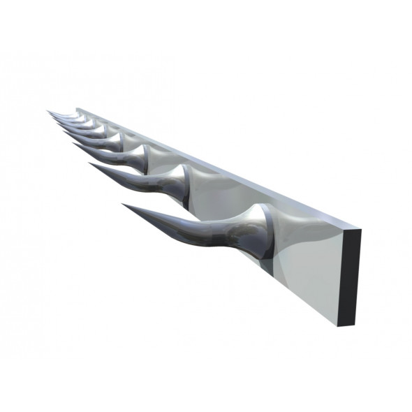 Barre à dents inox 2 m x 3x0,6 cm (2 pièces)