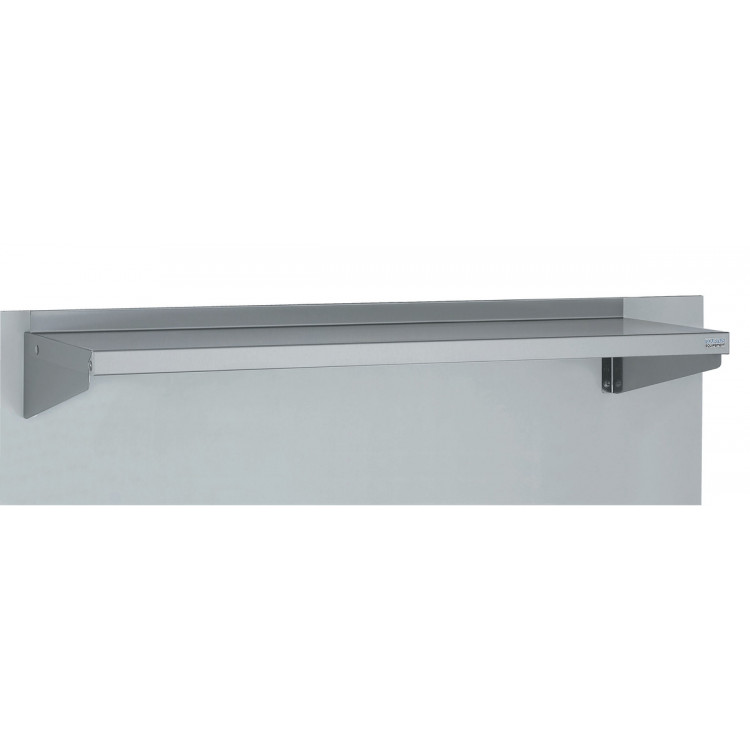 étagère murale inox 120x40x15 cm 1 niveaux Avec dosseret 100 kg Tournus