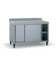 Meuble bas inox 120x70x90 cm Avec dosseret Avec étagère Tournus