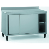 Meuble bas inox 180x70x90 cm Avec dosseret Avec étagère Tournus