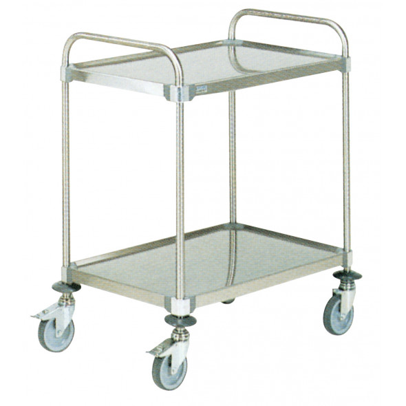 Chariot de service inox 2 niveaux 109,5x69,5x96 cm 100 kg Tournus