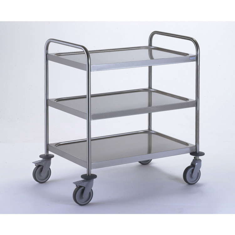 Chariot de service inox 3 niveaux 109,5x69,5x96 cm 150 kg Tournus