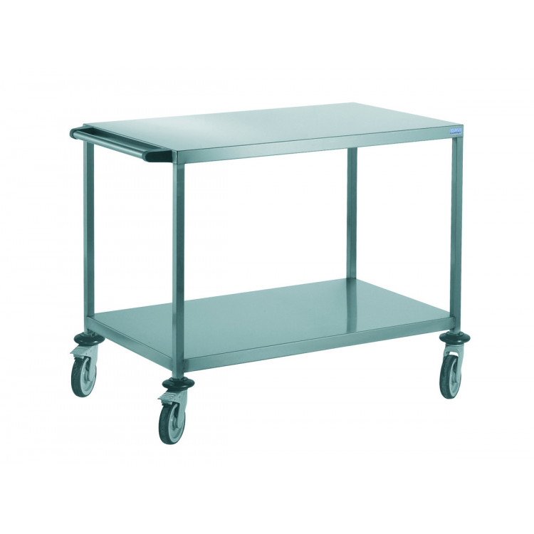 Chariot de service 2 plateaux inox 2 niveaux 107x60x85 cm 100 kg Tournus