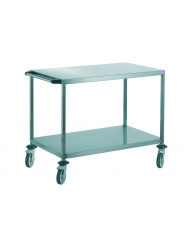 Chariot de service 2 plateaux inox 2 niveaux 107x60x85 cm 100 kg Tournus