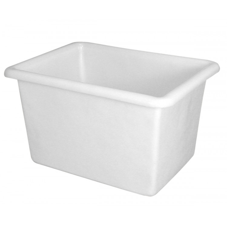 Bac de stockage Sans couvercle blanc plastique 90x70x53,5 cm 220 L fond plein parois pleines Gilac