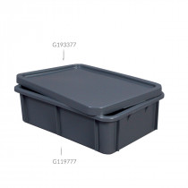 Bac gerbable Sans couvercle gris plastique 60x40x16,5 cm 25 L fond plein parois pleines Gilac