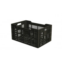 Caisse ajourée Sans couvercle gris plastique 60x40x30 cm 60 L fond ajouré parois ajourées Gilac