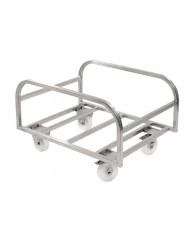 Chariot pour bac de stockage 220L inox 82,5x51x62,5 cm 240 kg plate_length 51 m inox Gilac