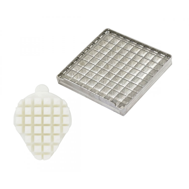 Kit couteau et poussoir 8x8 mm pour coupe-frites acier 10,5x10,5x3 cm L.tellier