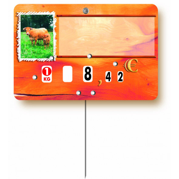 étiquette viande b?uf / veau rectangulaire Vache 80x120 mm Bequet (10 pièces)