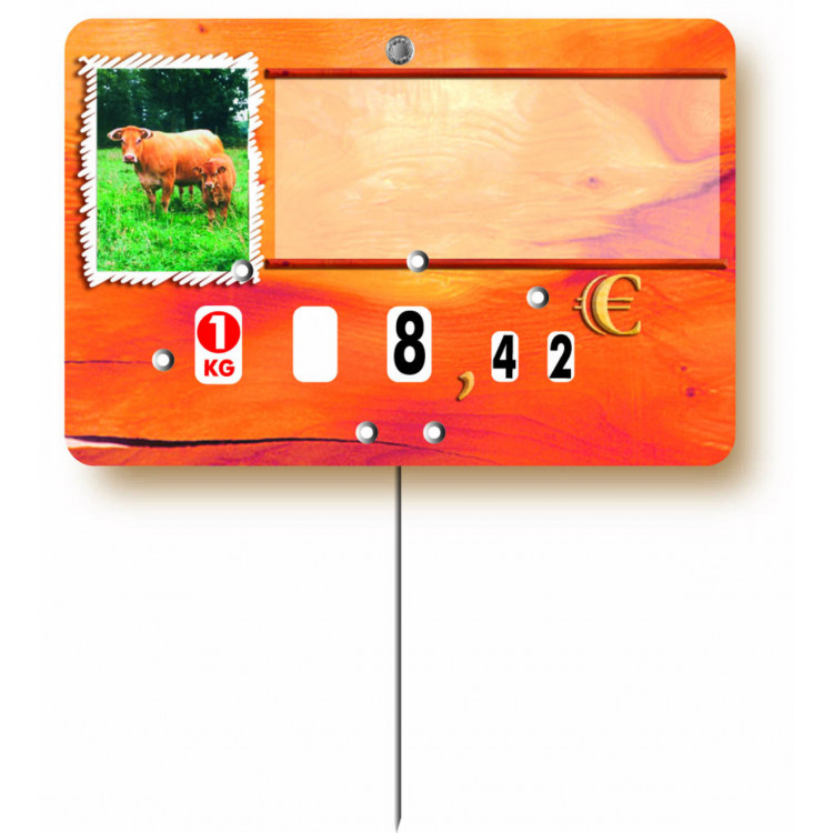 étiquette viande b?uf / veau rectangulaire Vache 80x120 mm Bequet (10 pièces)