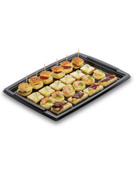 Plat de présentation rectangulaire noir plastique 360x253x18 mm Alphaform (5 pièces)