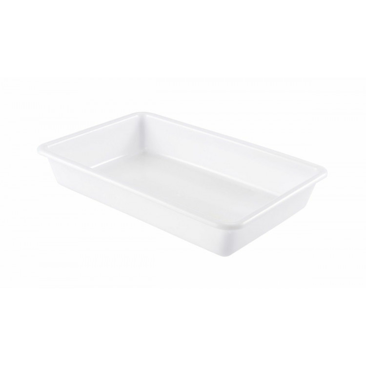 Bac plat Avec couvercle blanc plastique 48,5x33,5x7,5 cm 8 L fond plein parois pleines Gilac