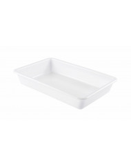 Bac plat Avec couvercle blanc plastique 48,5x33,5x7,5 cm 8 L fond plein parois pleines Gilac