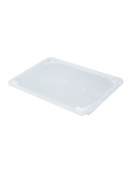 Bac plat Avec couvercle blanc plastique 48,5x33,5x7,5 cm 8 L fond plein parois pleines Gilac