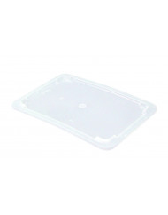 Bac plat avec couvercle Avec couvercle blanc plastique 43,7x28,5x7,5 cm 5 L fond plein parois pleines Gilac