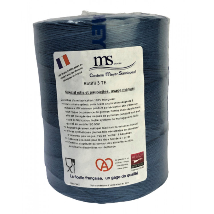 Ficelle alimentaire bleu plastique