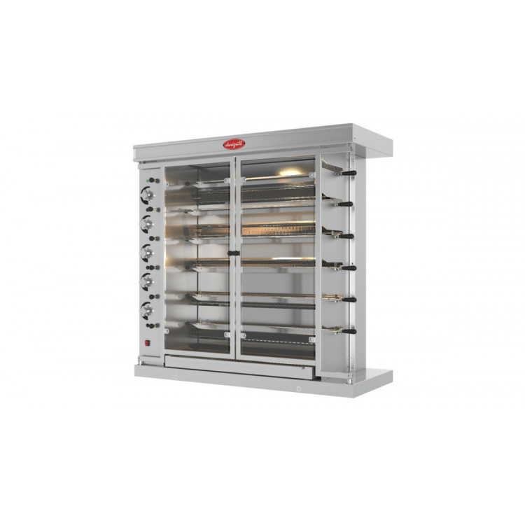 Rôtissoire 6 broches 36 volailles gaz 35 kW