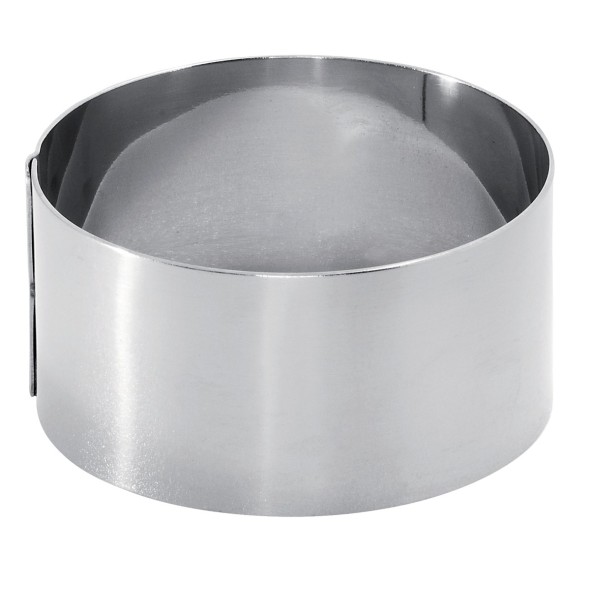 Cercle à mousse inox Sans revêtement Ø 7,5 cm 4 cm fixe Pro.cooker