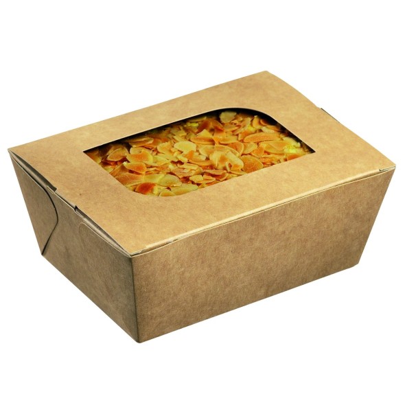 Boîte avec couvercle fenêtre rectangulaire beige 14x10,5x5 cm 50 cl Solia (50 pièces)