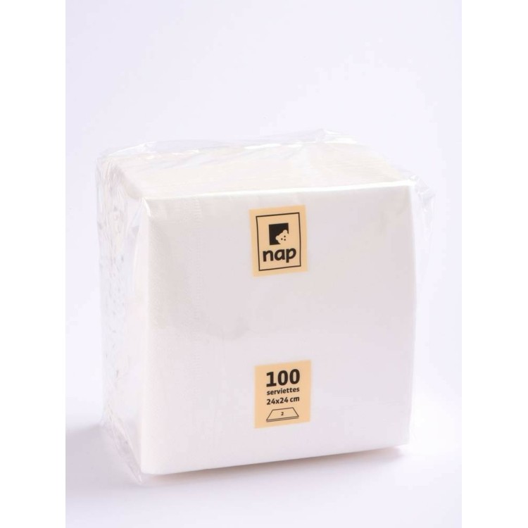 Serviette blanc ouate de cellulose 39x39 cm (100 pièces)