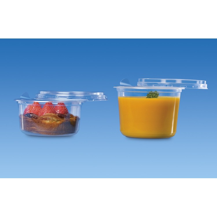 Pot rond transparent Ø 11,7 cm 4,3 cm 25 cl Tusipack Alphaform (50 pièces)