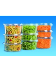 Pot rond transparent Ø 11,7 cm 15,6 cm 100 cl Tusipack Alphaform (50 pièces)