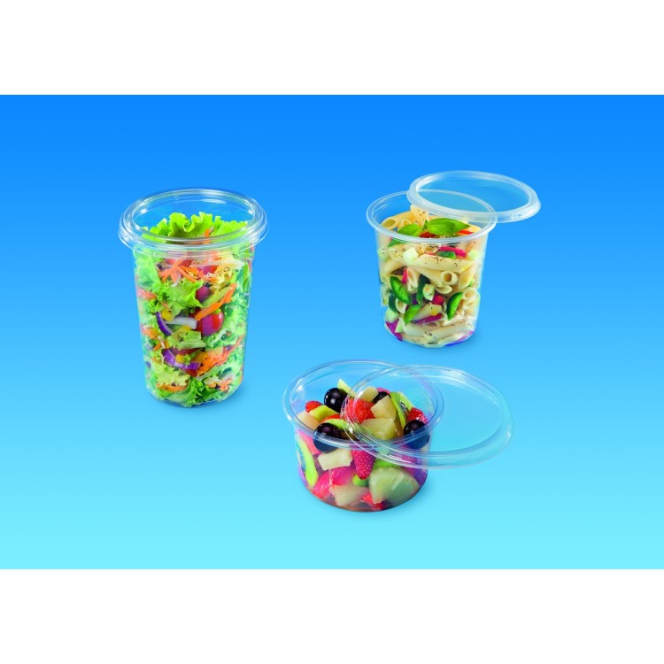 Couvercle pour pot rond transparent Ø 12,2 cm 11,6 cm Tusipack Alphaform (50 pièces)