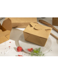 Barquette rectangulaire kraft 13x11x6,5 cm 780 ml Earth Essentials (50 pièces)