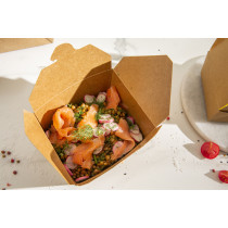 Barquette rectangulaire kraft 13x11x6,5 cm 780 ml Earth Essentials (50 pièces)