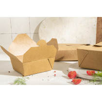 Barquette rectangulaire kraft 13x11x6,5 cm 780 ml Earth Essentials (50 pièces)