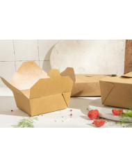 Barquette rectangulaire kraft 13x11x6,5 cm 780 ml Earth Essentials (50 pièces)