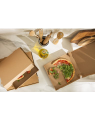 Boîte à pizza brun 33x33x3,5 cm Earth Essentials (100 pièces)