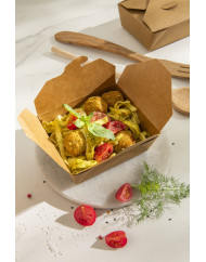 Barquette rectangulaire kraft 11,5x10x4,5 cm 480 ml Earth Essentials (50 pièces)