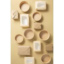 Barquette rectangulaire kraft 21,5x15,7x5 cm 1500 ml Earth Essentials (50 pièces)