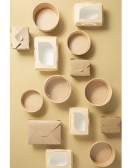 Barquette rectangulaire kraft 21,5x15,7x5 cm 1500 ml Earth Essentials (50 pièces)