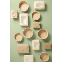 Barquette rectangulaire kraft 21,5x15,7x5 cm 1500 ml Earth Essentials (50 pièces)