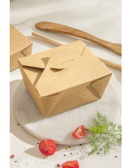 Barquette rectangulaire kraft 21,5x15,7x5 cm 1500 ml Earth Essentials (50 pièces)