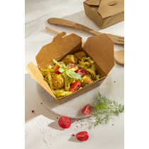 Barquette rectangulaire kraft 21,5x15,7x5 cm 1500 ml Earth Essentials (50 pièces)