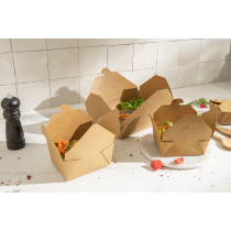 Barquette rectangulaire kraft 21,5x15,7x5 cm 1500 ml Earth Essentials (50 pièces)