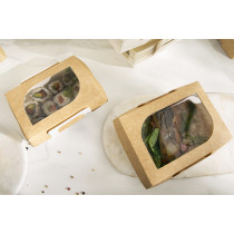 Barquette rectangulaire beige 17,5x13x6 cm 500 ml Earth Essentials (50 pièces)