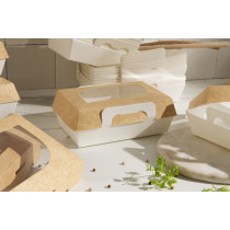 Barquette rectangulaire beige 17,5x13x6 cm 500 ml Earth Essentials (50 pièces)