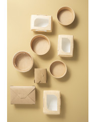 Barquette rectangulaire beige 17,5x13x6 cm 500 ml Earth Essentials (50 pièces)