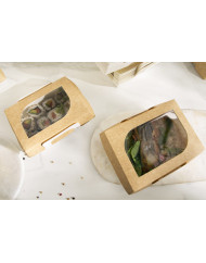 Barquette rectangulaire beige 20x15x6 cm 750 ml Earth Essentials (50 pièces)