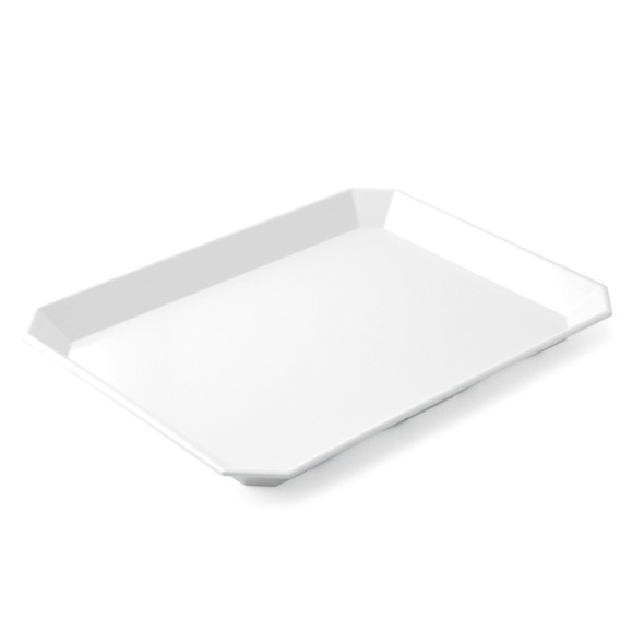 Plat rectangulaire blanc mélamine 40 cm Plastorex