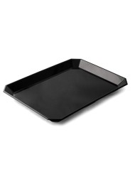 Plat rectangulaire noir mélamine 40 cm Plastorex