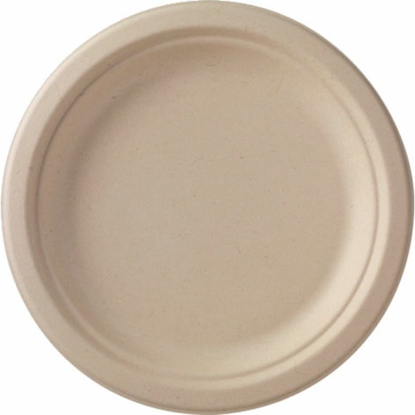 Assiette bagasse rond marron Ø 22 cm Duni (50 pièces)